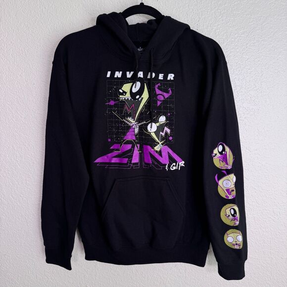 Invader Zim Hoodie Womens XS GIR Destroy You Graphic Pullover Retro Y2K 2000s - Picture 1 of 9